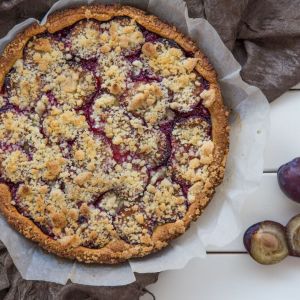 ciasto ze śliwkami i kruszonką