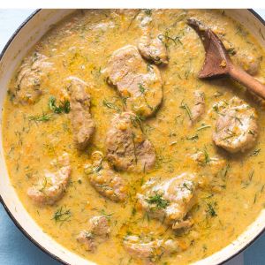 polędwiczki w sosie koperkowym - obiad jednogarnkowy