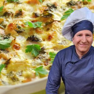 zapiekanka z białą kiełbasą