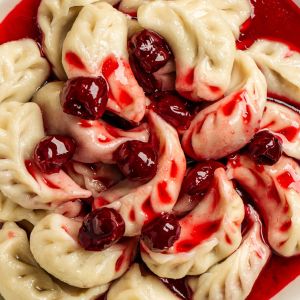 pierogi z czereśniami na opak