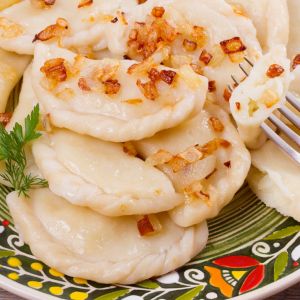 Pierogi ruskie z miętą