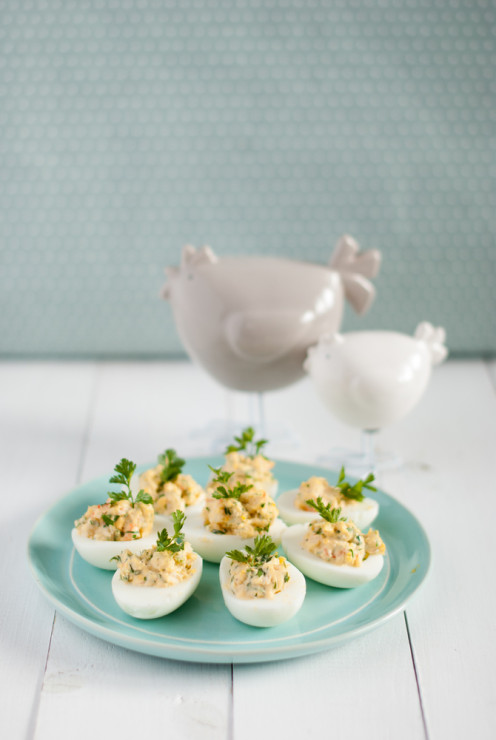 Jajka faszerowane krewetkami