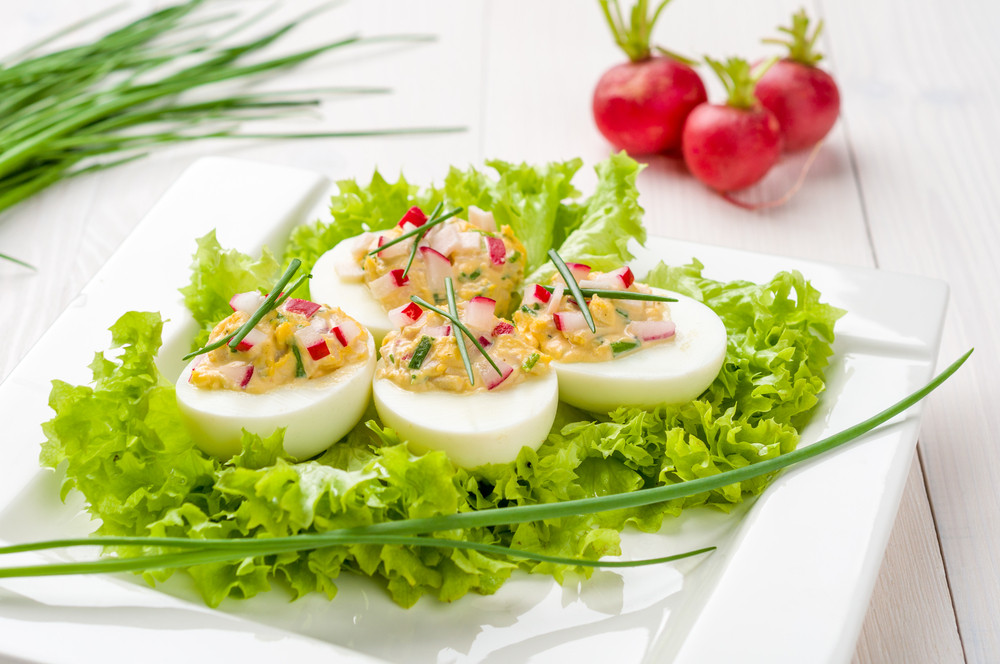 Jajka faszerowane rzodkiewkami