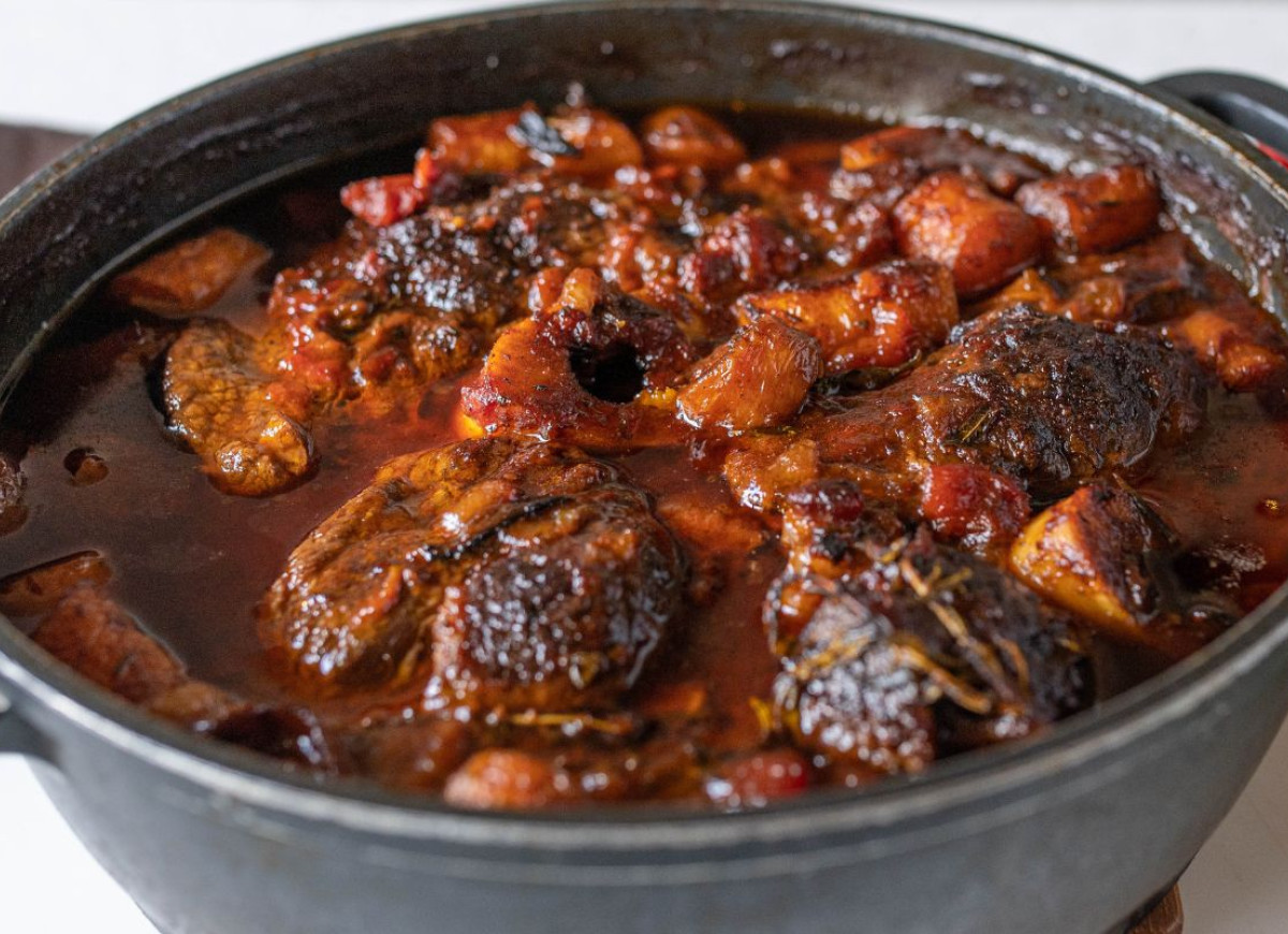 duszone mięso trik z kolagenem