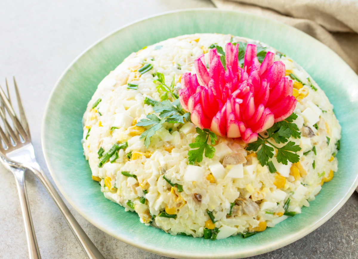 sałatka tulipan - sałatka ryżowa na Wielkanoc