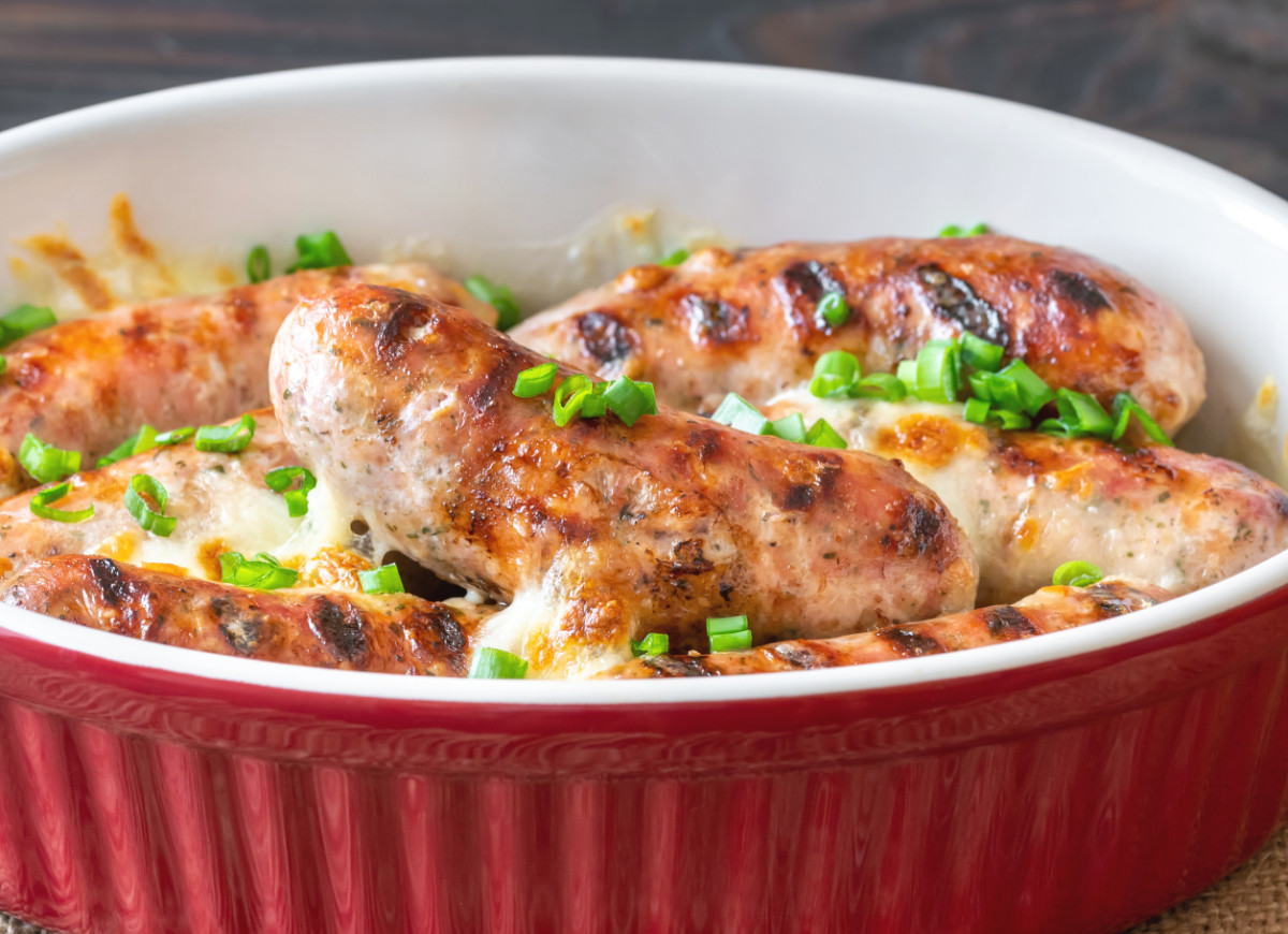 Biała kiełbasa zapiekana