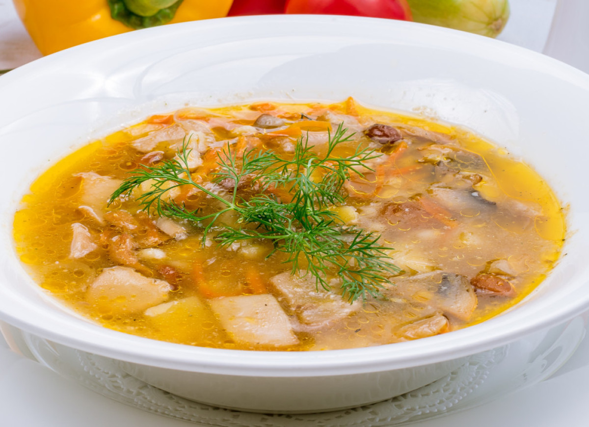 Zupa ziemniaczana z dynią i grzybami