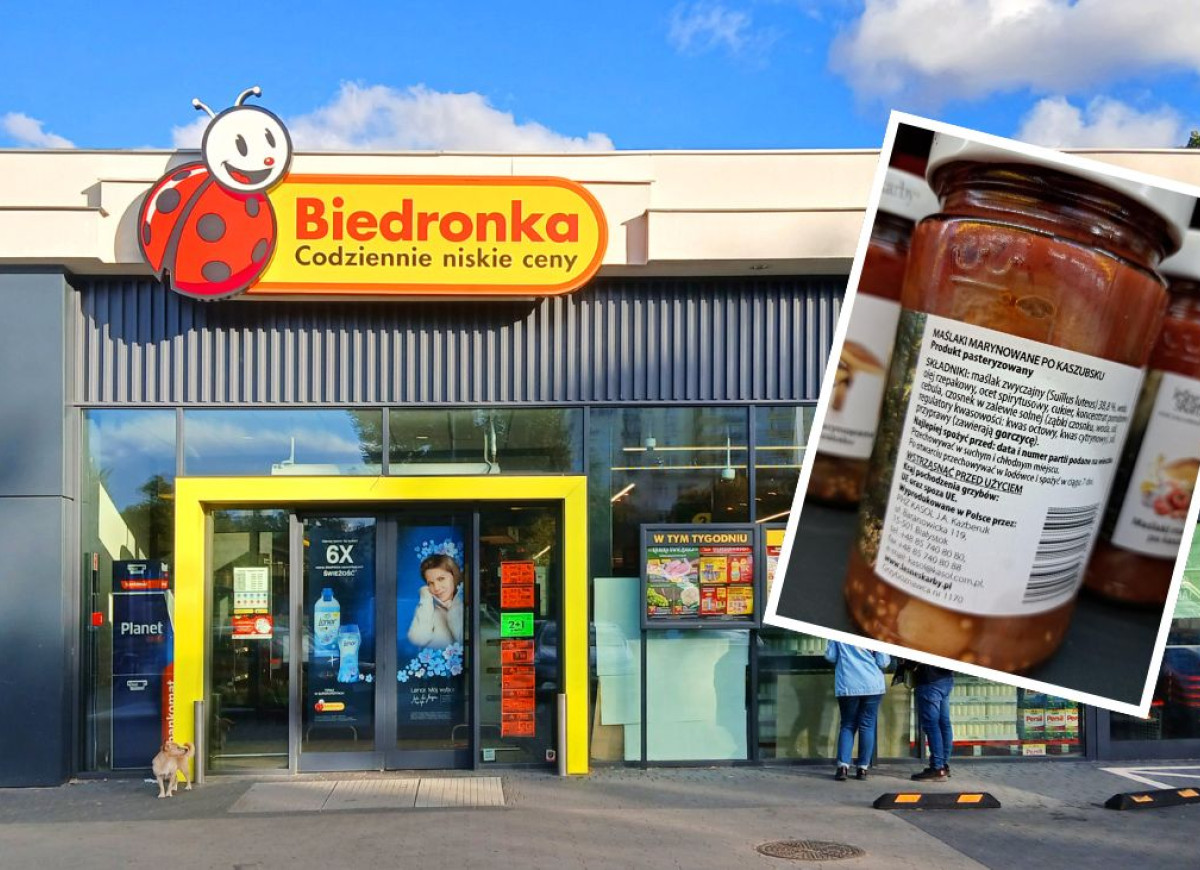 maślaki w marynacie z Biedronki