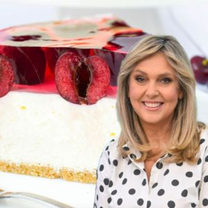 sernik-jaglany-z-wisniami